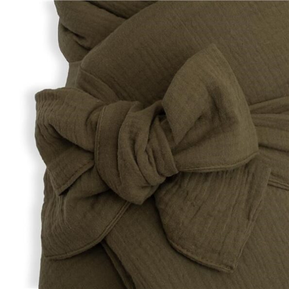 Mušelínová šnurovacia zavinovačka New Baby olive – Obrázok 2