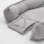 Mušelínové hniezdočko pre bábätko New Baby light grey – Obrázok 4