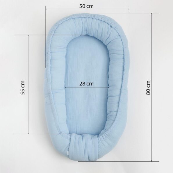 Mušelínové hniezdočko pre bábätko New Baby light grey – Obrázok 5