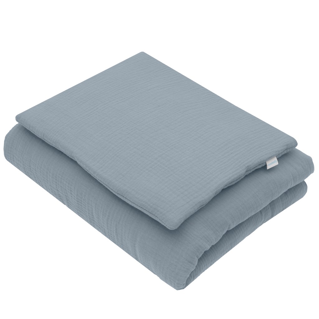 Muselinovy-set-s-vyplnou-New-Baby-80x70-cm-modry Mušelínový set s výplňou New Baby 80x70 cm modrý – Obrázok 1
