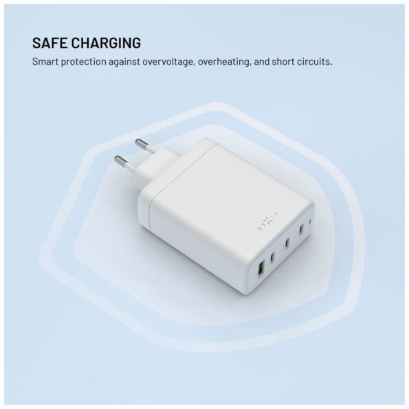 Nabíjačka FIXED sieťová GaN s 3×USB-C a USB výstupom, podpora PD 3.0, 120W, biela – Obrázok 7