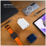 Nabíjačka FIXED sieťová GaN s 3×USB-C a USB výstupom, podpora PD 3.0, 120W, biela – Obrázok 8