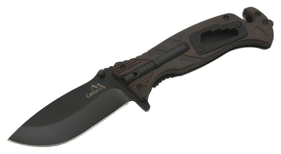 Noz-Cattara-BLACK-BLADE-zatvaraci-s-poistkou-217-cm Nôž Cattara BLACK BLADE zatvárací s poistkou 21,7 cm – Obrázok 1