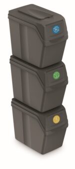 Odpadkový kôš Prosperplast SORTIBOX 3 x 20 l šedý kameň