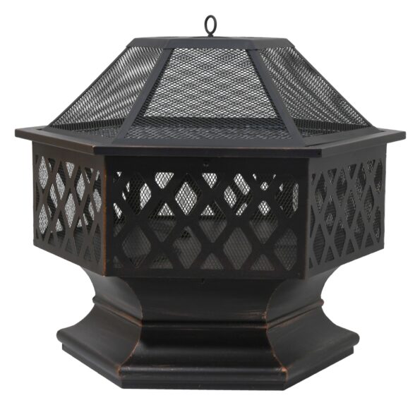 Ohnisko Cattara HEXAGON copper patina s poklopem – Obrázok 2