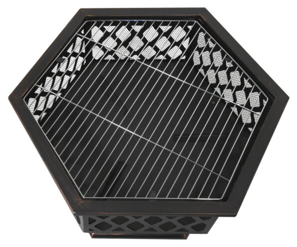 Ohnisko Cattara HEXAGON copper patina s poklopem – Obrázok 3