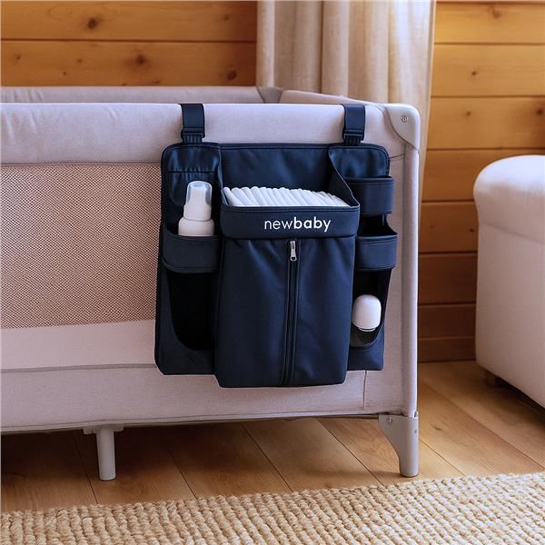 Organizer-na-postielku-Maxi-New-Baby-modry Organizér na postieľku Maxi New Baby modrý – Obrázok 1