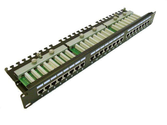 Patch-panel-LEXI-Net-FTP-cat.5e-24p.-1U-Black Patch panel LEXI-Net FTP cat.5e 24p. 1U Black – Obrázok 1