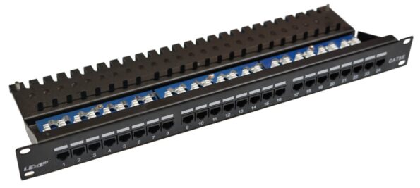 Patch panel LEXI-Net UTP cat.5e 24p. (horní zářez - "KRONE") - black – Obrázok 2