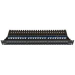 Patch panel LEXI-Net UTP cat.5e 24p. (horní zářez - "KRONE") - black
