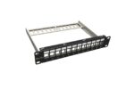 Patch panel Solarix modulárny neosadený 10" 12 portov, čierny 1U