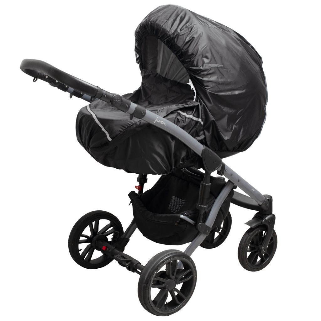 Plastenka-na-kocik-s-reflexnym-prvkom-New-Baby-Basic-cierna Pláštenka na kočík s reflexným prvkom New Baby Basic čierna – Obrázok 1