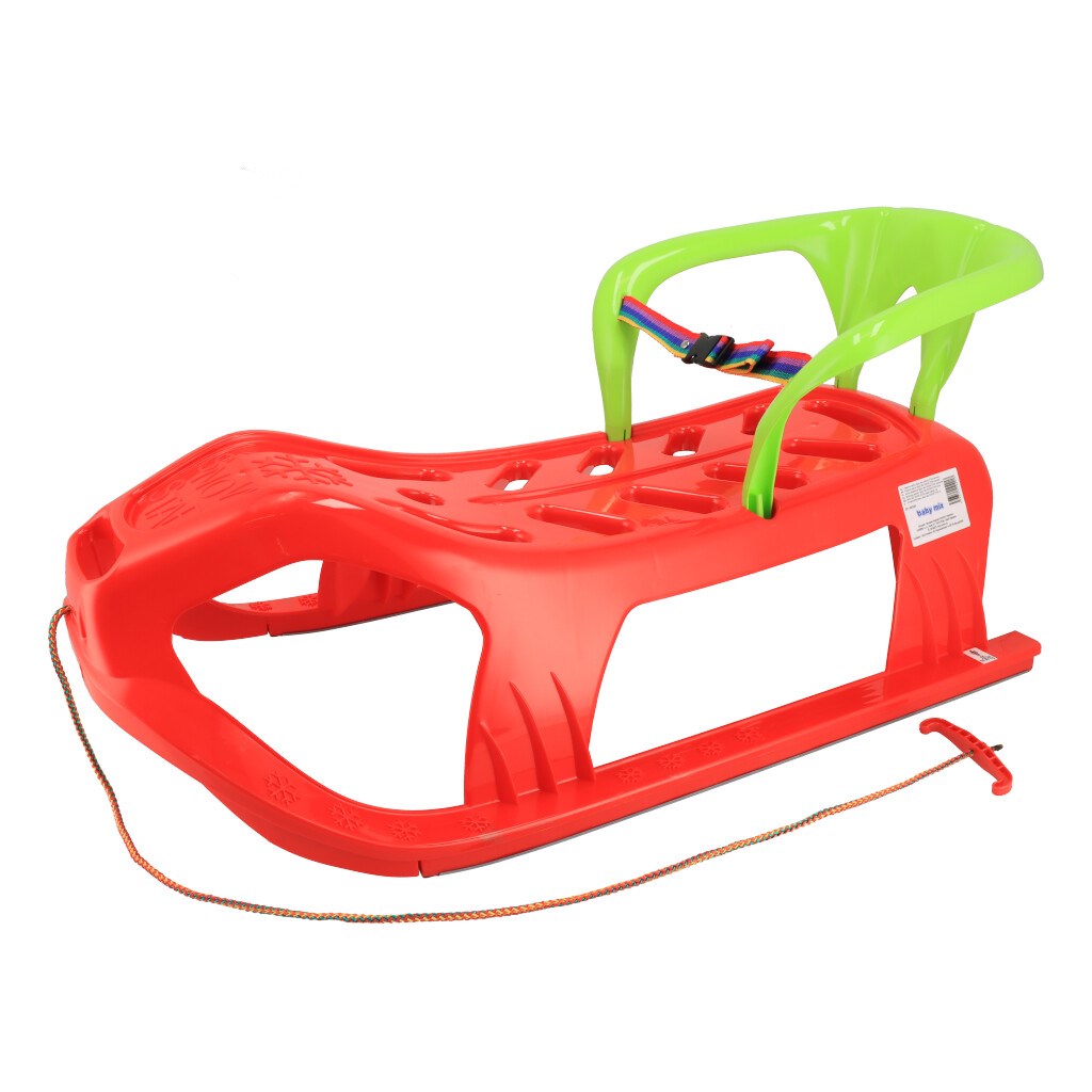 Plastove-sanky-s-operadlom-Baby-Mix-SNOW-STAR-cervene Plastové sánky s operadlom Baby Mix SNOW STAR červené – Obrázok 1