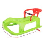 Plastové sánky s operadlom Baby Mix SNOW STAR zelené