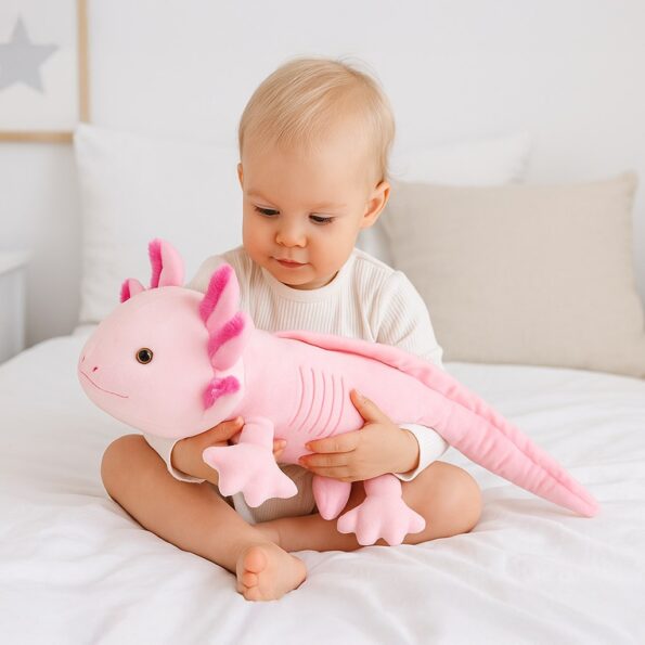 Plyšový axolotl Baby Mix 45 cm ružový – Obrázok 4