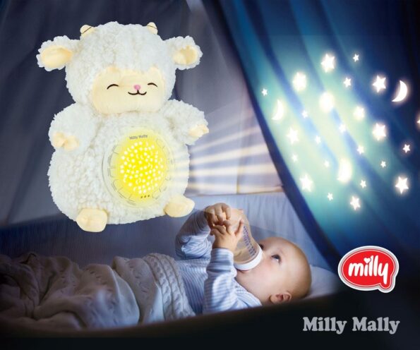 Plyšový zaspávačik ovečka s projektorom Milly Mally – Obrázok 7