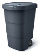 Popolnica Prosperplast Wheeler 95 l antracit, čierne veko