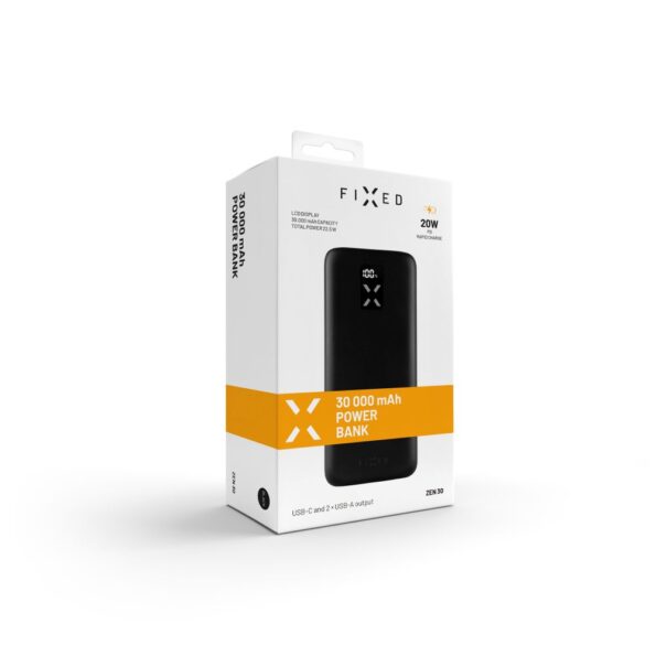 Powerbanka FIXED Zen 30 s LCD displejom a výstupom PD 20W, 30 000 mAh, čierna – Obrázok 7