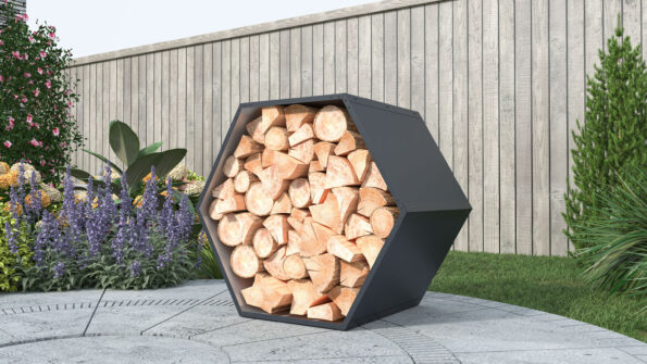 Prístrešok na drevo G21 HEX 53 - 92 x 60 cm, antracitový – Obrázok 4