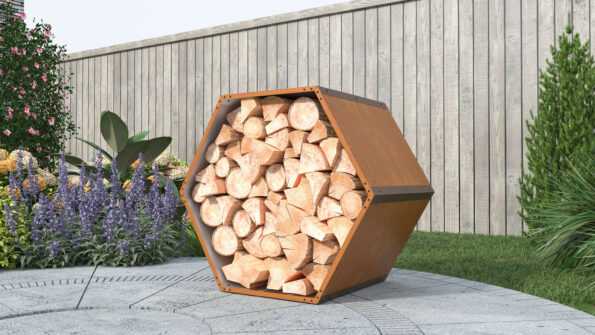 Prístrešok na drevo G21 HEX 53 - 92 x 60 cm, hnedý – Obrázok 4