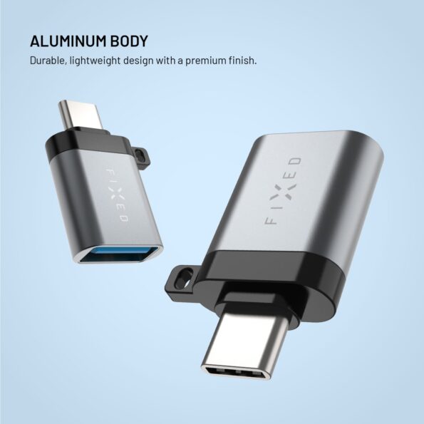 Redukcia FIXED Link USB-A na USB-C, z hliníka, sivá – Obrázok 5