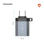 Redukcia FIXED Link USB-A na USB-C, z hliníka, sivá – Obrázok 6