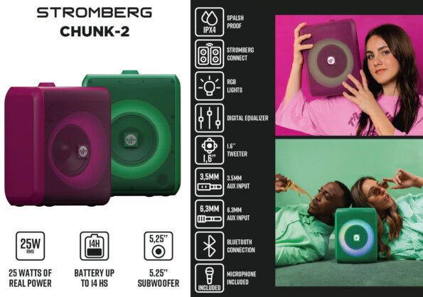 Repro Stromberg CHUNK Bluetooth 25W, zelený – Obrázok 2