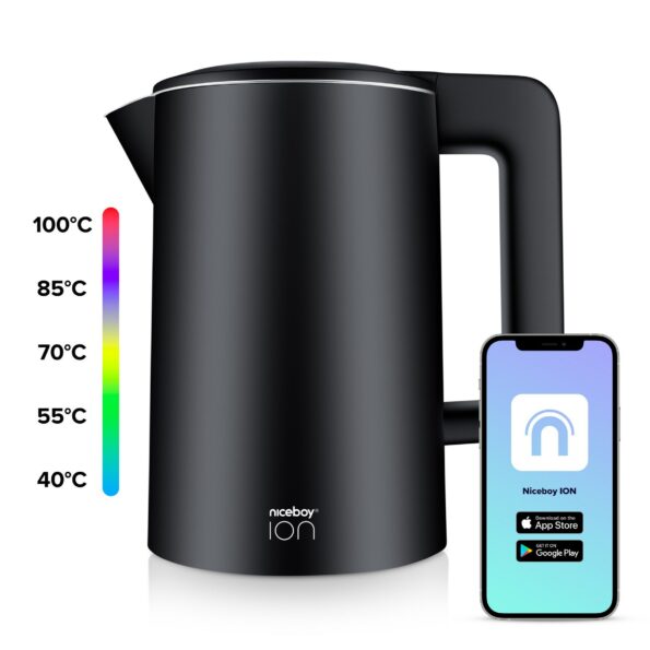 Rýchlovarná kanvica Niceboy ION SmartKettle 1,7 l, čierna – Obrázok 2