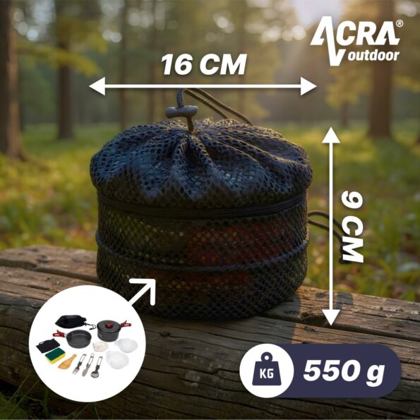 Sada riadu Acra C20 camping set alluminium pre 1-2 osoby – Obrázok 4