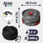 Sada riadu Acra C21 camping set alluminium pre 2-3 osoby – Obrázok 3