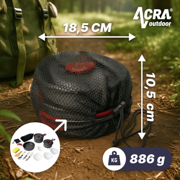 Sada riadu Acra C21 camping set alluminium pre 2-3 osoby – Obrázok 4