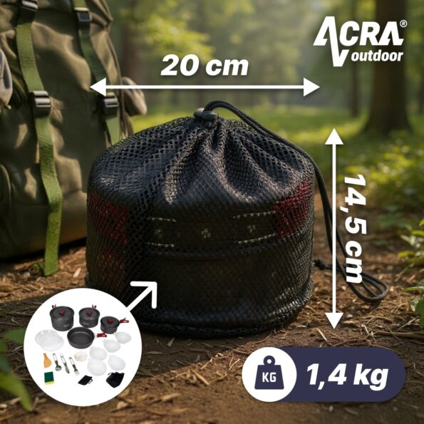 Sada riadu Acra C22 camping set alluminium pre 3-4 osoby – Obrázok 4