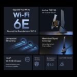 Sieťová karta TP-Link Archer TXE73E AXE 5400, WiFi 6E, Bluetooth 5.3, 2,4/5/6GHz, PCI-e – Obrázok 3