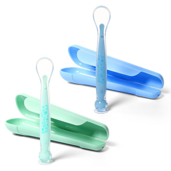 Silikónová lyžička s prísavkou Baby Ono modrá – Obrázok 5