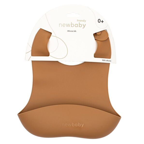Silikónový podbradník New Baby hnedý – Obrázok 4