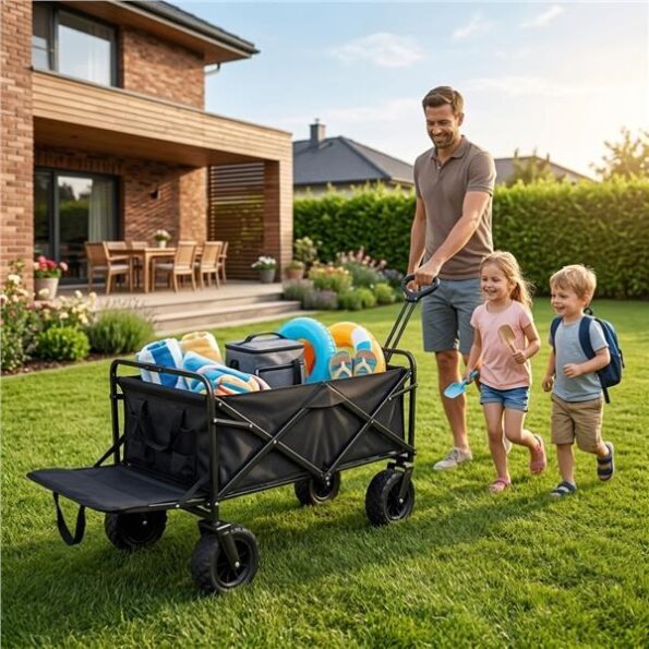 Skladací prepravný vozík Baby Mix čierny – Obrázok 2
