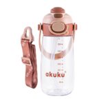 Školská fľaša so slamkou Akuku 480 ml, mocha