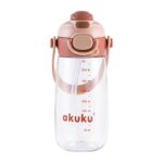 Školská fľaša so slamkou Akuku 480 ml, mocha – Obrázok 3