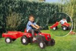Šliapací traktor Dolu Ranchero s vlečkou, červený – Obrázok 2