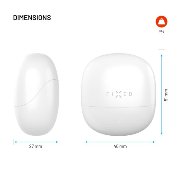 Slúchadlá FIXED Pods 2, bezdrôtové, TWS, biela – Obrázok 8