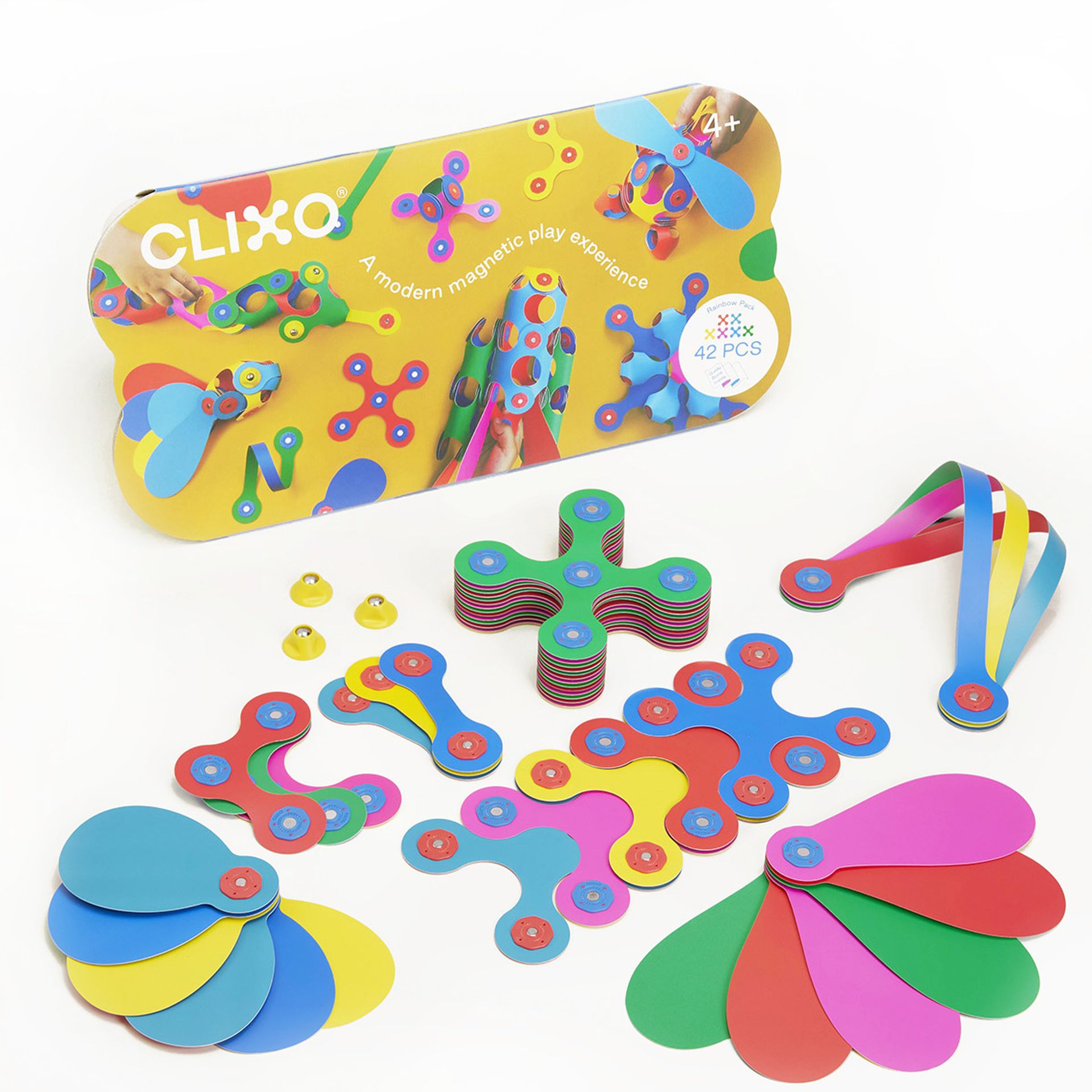 Stavebnica-CLIXO-Rainbow-magneticka-42-kusov Stavebnica CLIXO Rainbow - magnetická, 42 kusov – Obrázok 1