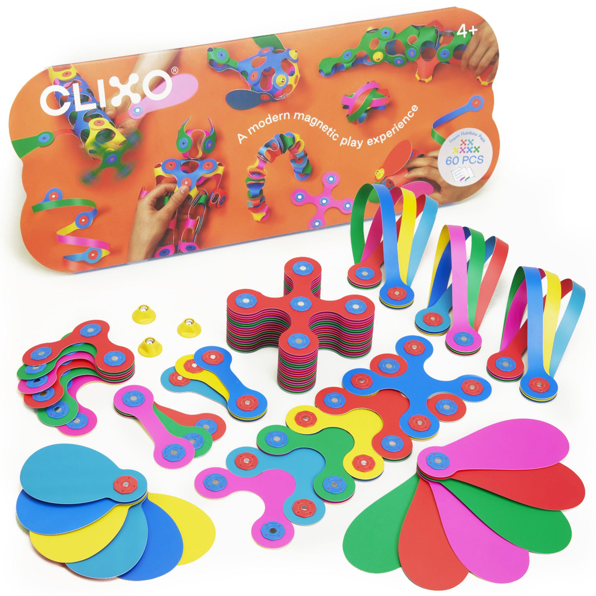 Stavebnica-CLIXO-Super-Rainbow-magneticka-60-kusov Stavebnica CLIXO Super Rainbow - magnetická, 60 kusov – Obrázok 1