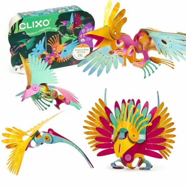 Stavebnica CLIXO Tropical Birds - magnetická, 22 kusov – Obrázok 3