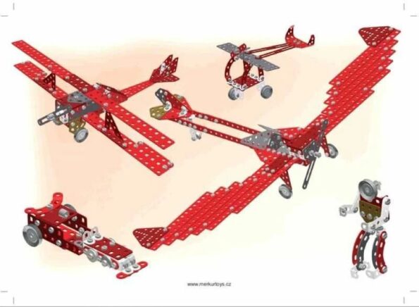 Stavebnica Merkur Red Baron, 680 dielov, 40 modelov – Obrázok 4