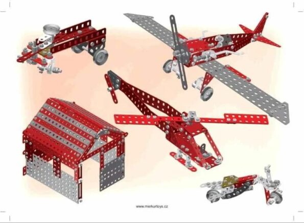 Stavebnica Merkur Red Baron, 680 dielov, 40 modelov – Obrázok 5