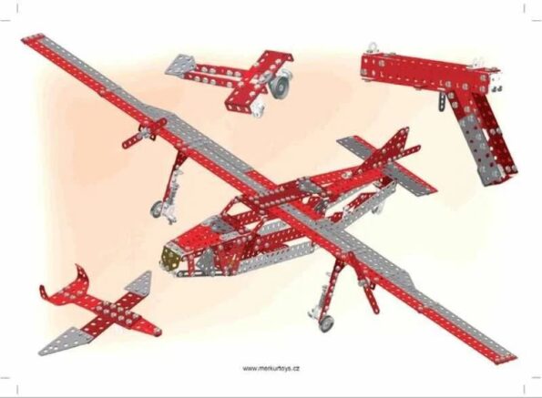 Stavebnica Merkur Red Baron, 680 dielov, 40 modelov – Obrázok 6