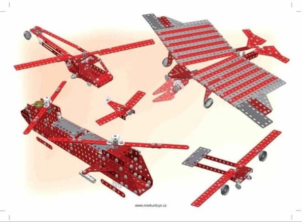 Stavebnica Merkur Red Baron, 680 dielov, 40 modelov – Obrázok 7