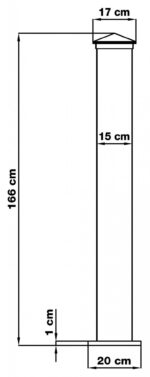 Stĺpik G21 pre bránku a bránu 15×171 cm s pätkou, antracitový – Obrázok 5