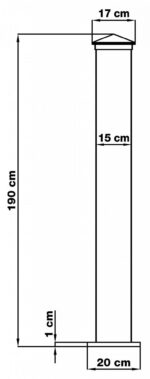 Stĺpik G21 pre bránku a bránu 15×190 cm s pätkou, antracitový – Obrázok 5