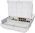 Switch Mikrotik netPower Lite 8P vonkajší, 8× GLAN s PoE, 2× SFP+, UPS